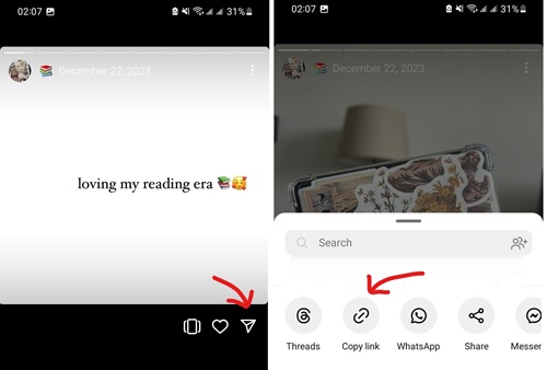 Einen Instagram-Highlight-Link kopieren